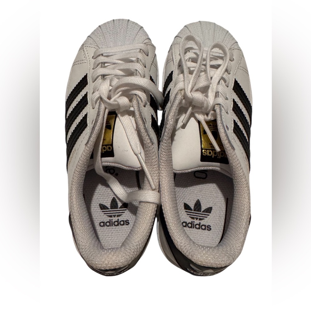 Adidas Classic White with Black Stripes Shoes